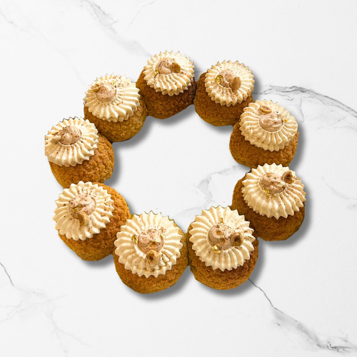Franse Paris-Brest taart met hazelnootpralinécrème en pure praliné